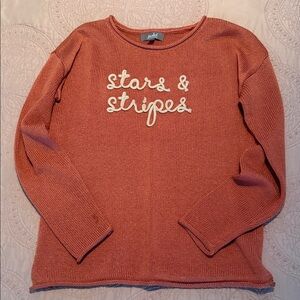 Marled Women's Star & Stripes Sweater - Rust